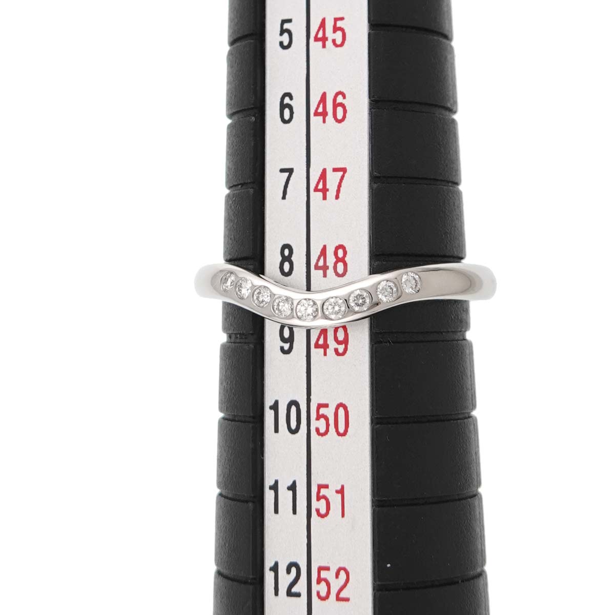 Curved Band Diamond Ring Platinum size4.5(US)