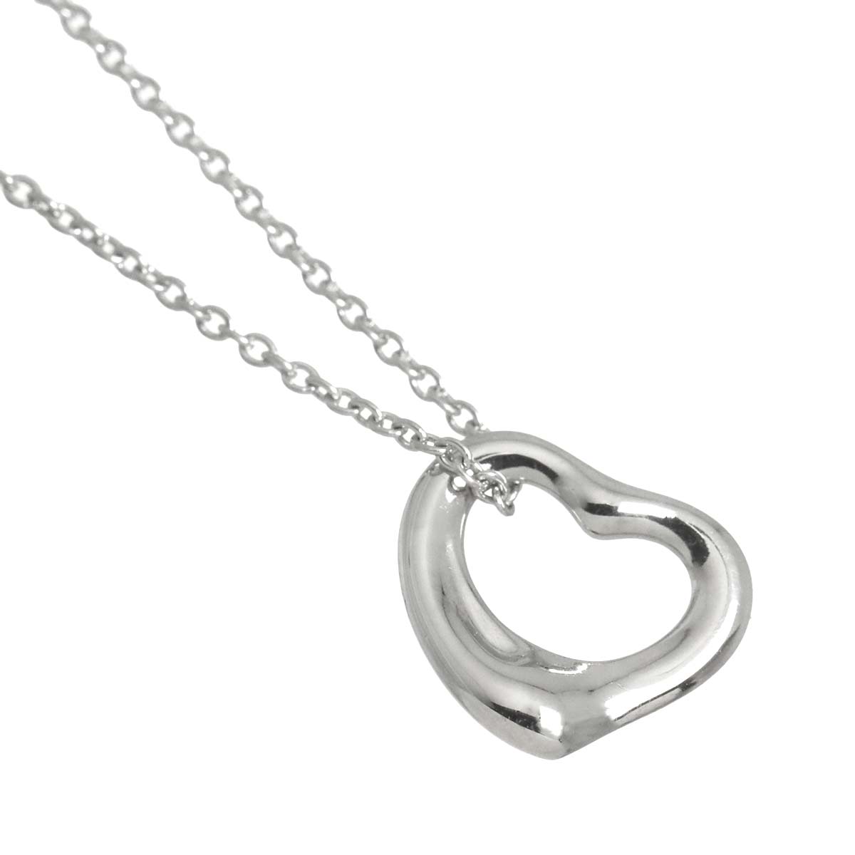 Open Heart Necklace Platinum