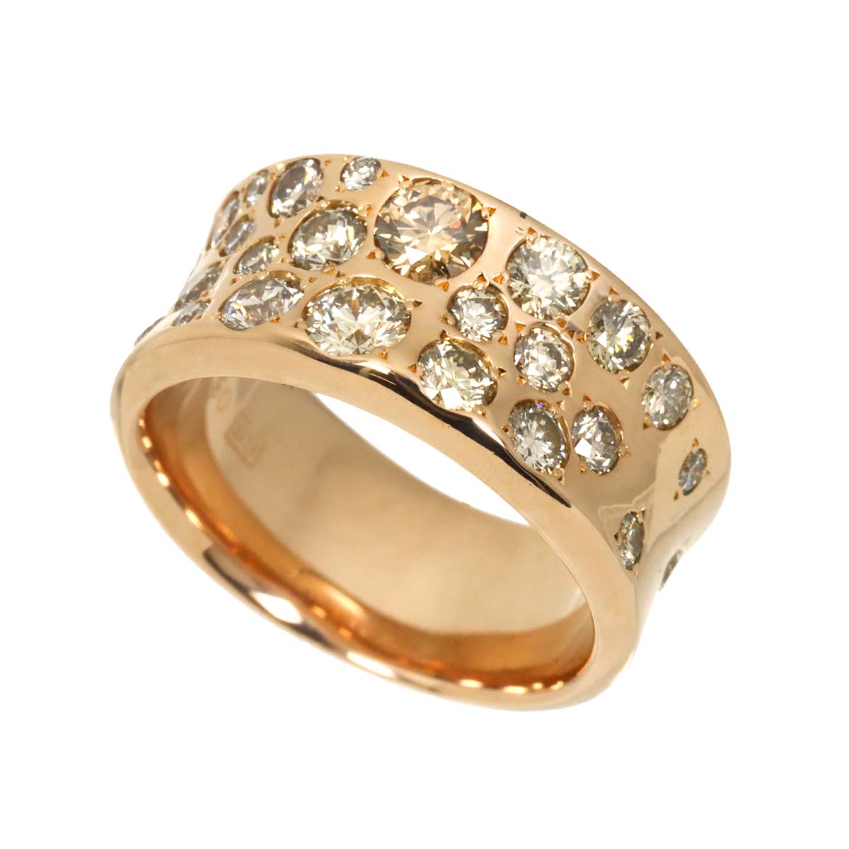 Diamond 1.50ct Ring 18K Pink Gold 750 size5-5.25(US)