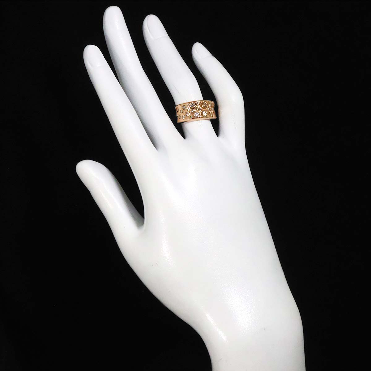 Diamond 1.50ct Ring 18K Pink Gold 750 size5-5.25(US)