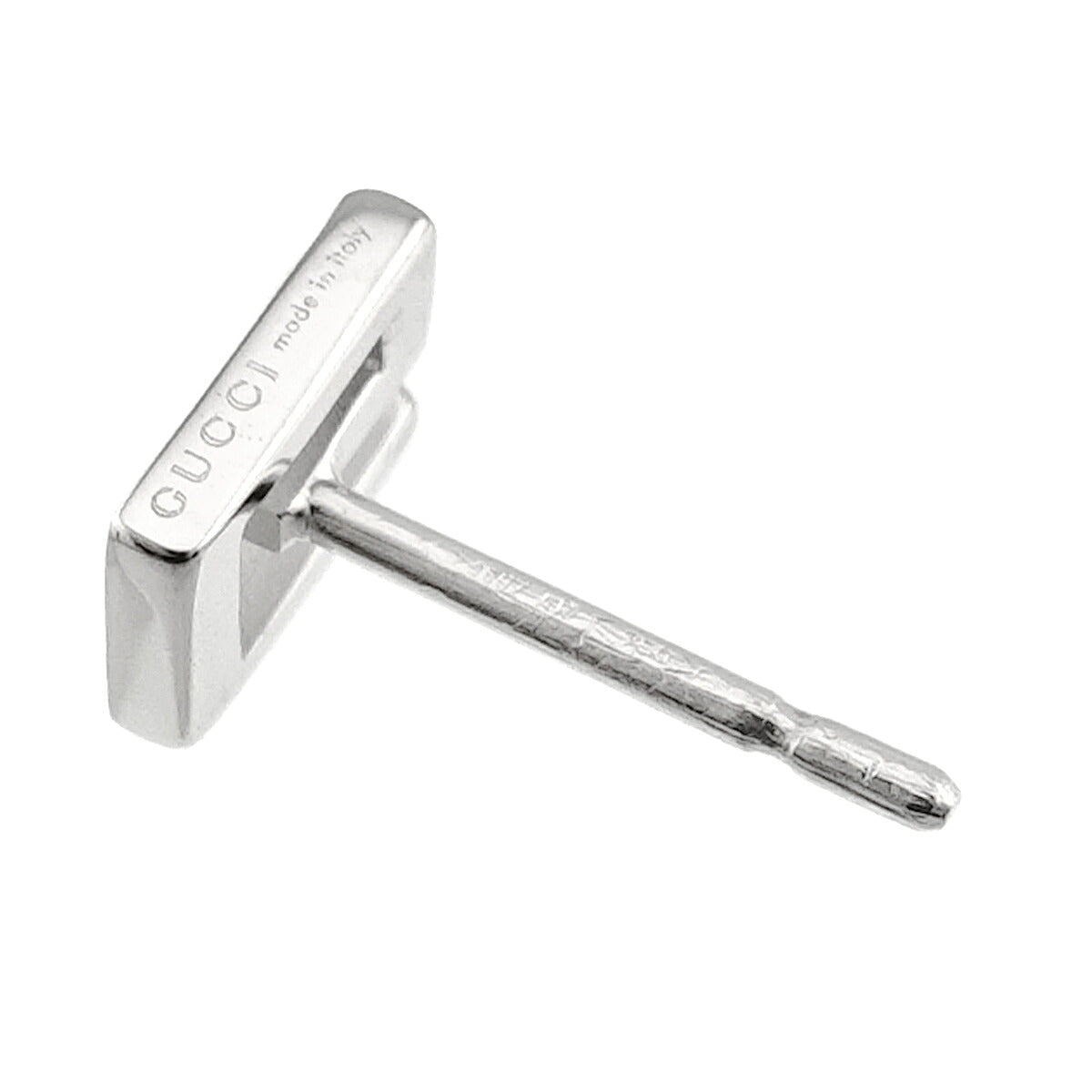 G Logo Earrings Pierced 18K White Gold 750