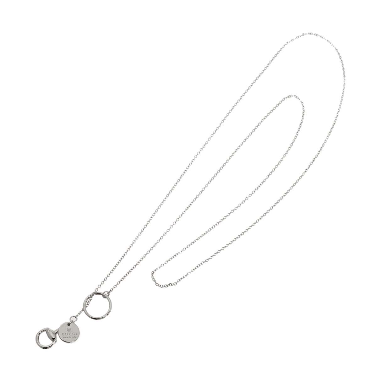 Horsebit Lariat Necklace 18K White Gold 750