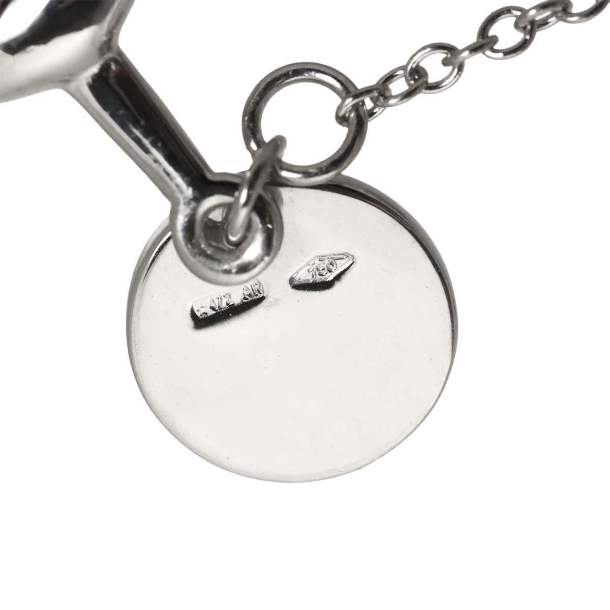 Horsebit Lariat Necklace 18K White Gold 750