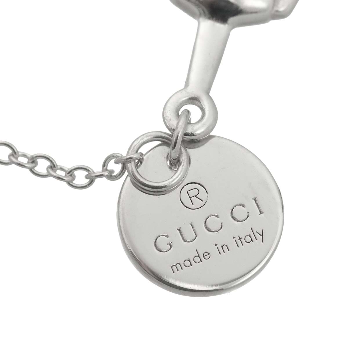 Horsebit Lariat Necklace 18K White Gold 750