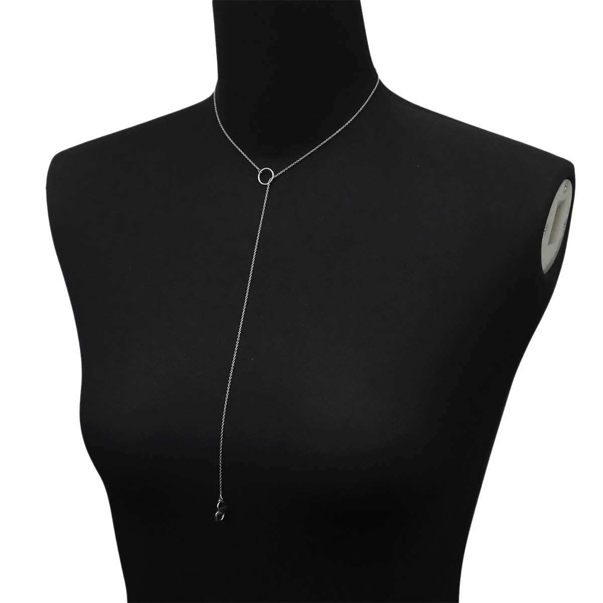 Horsebit Lariat Necklace 18K White Gold 750