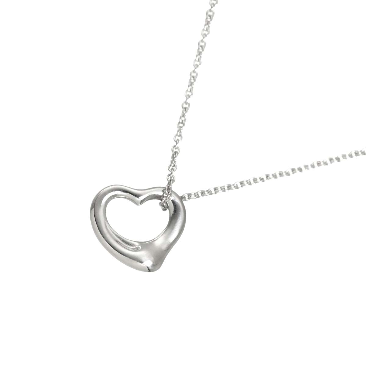 Open Heart Necklace Platinum