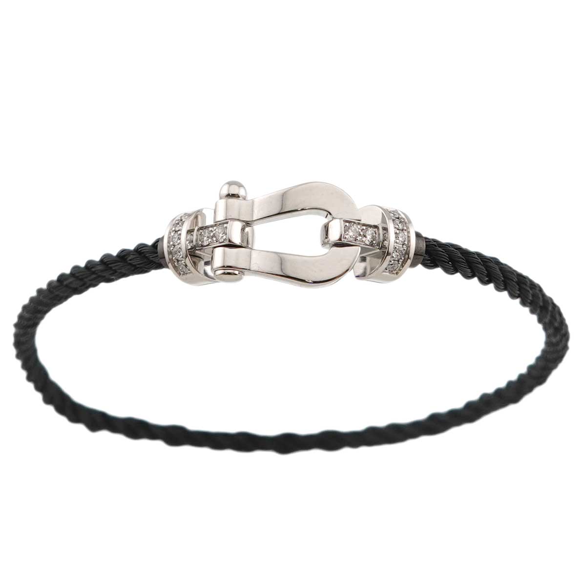 Force 10 MM Half Diamond Bracelet 18K WG 750 Steel size17