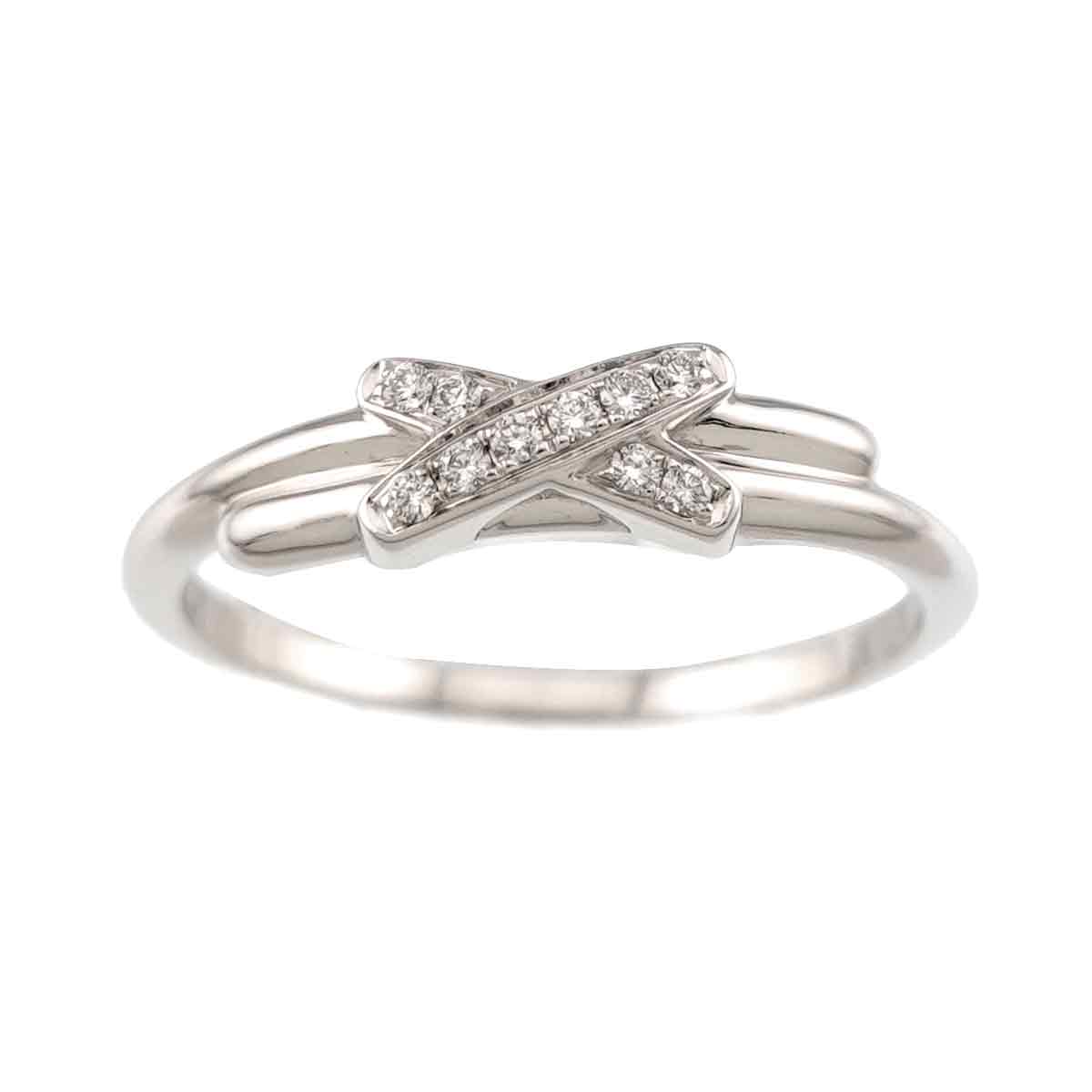 Jeux de Liens Diamond Ring 18K White Gold 750 size48 4.5(US)