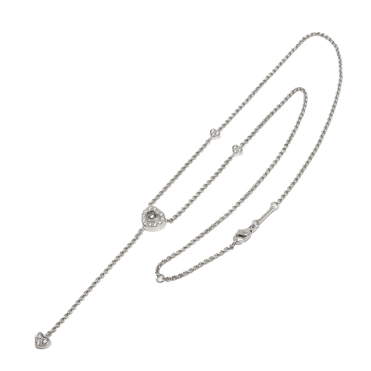 Happy Diamond Heart Necklace 18K WG 750