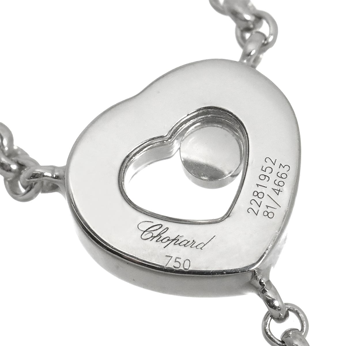 Happy Diamond Heart Necklace 18K WG 750