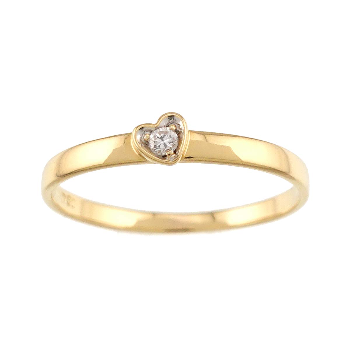 Diamond Heart Ring 18K YG 750 size5-5.25(US)