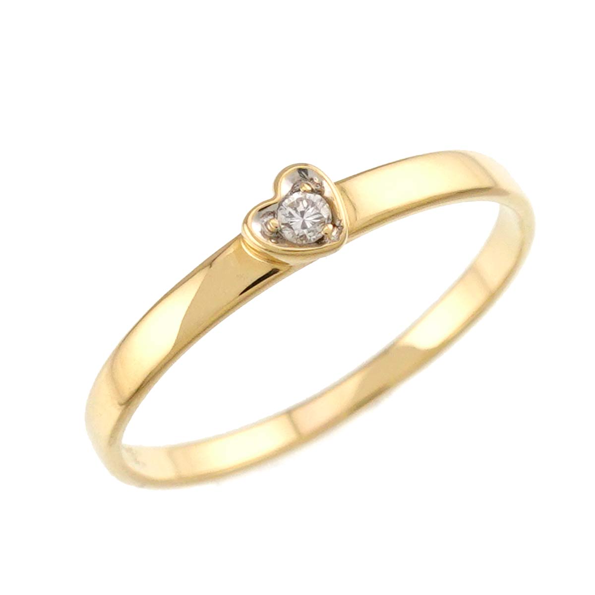 Diamond Heart Ring 18K YG 750 size5-5.25(US)