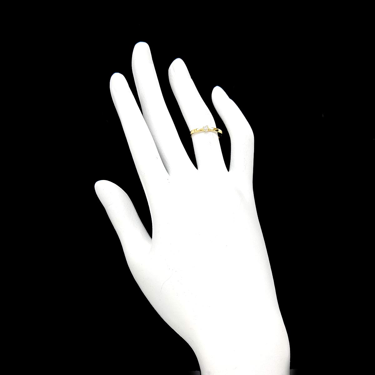 Diamond Heart Ring 18K YG 750 size5-5.25(US)