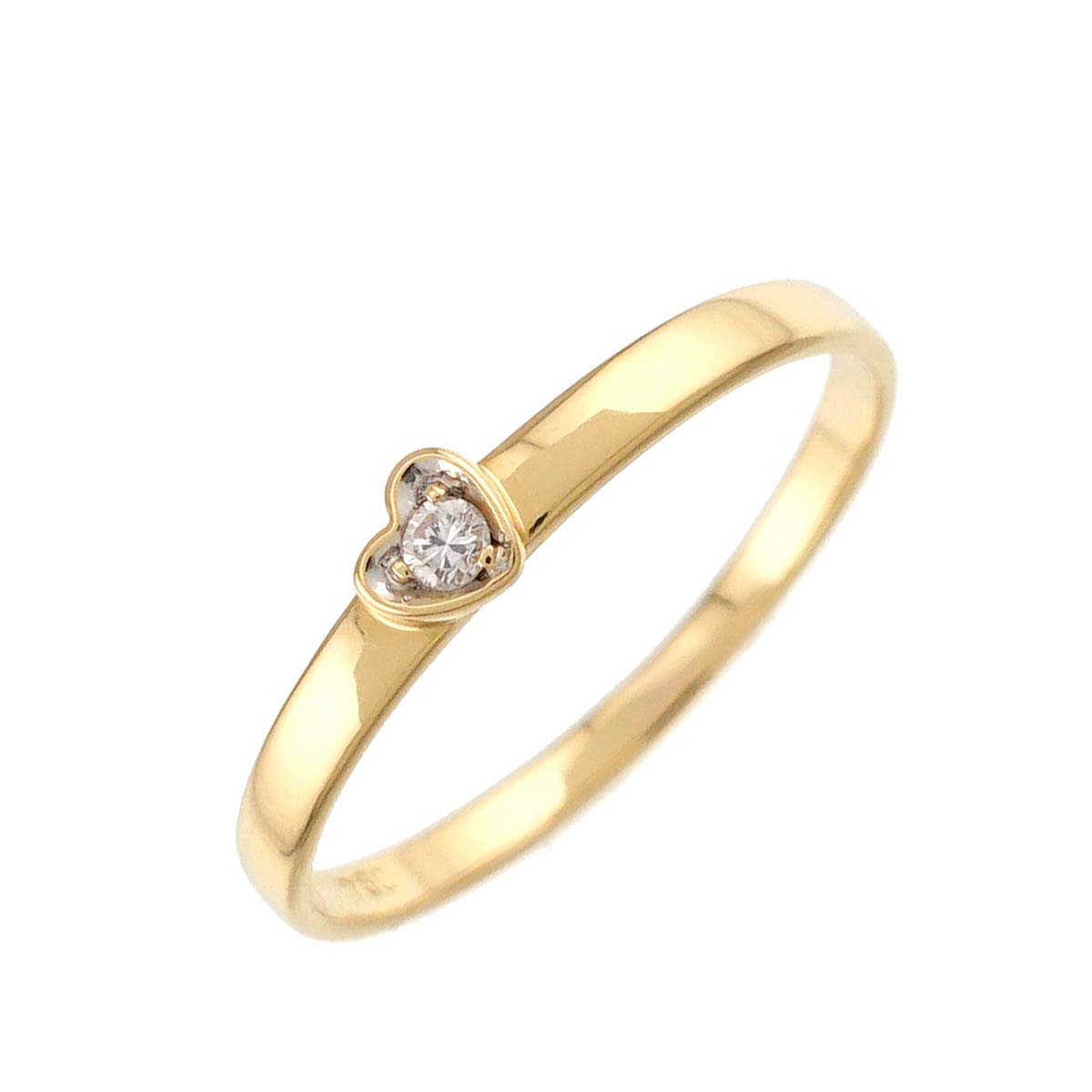 Diamond Heart Ring 18K YG 750 size5-5.25(US)