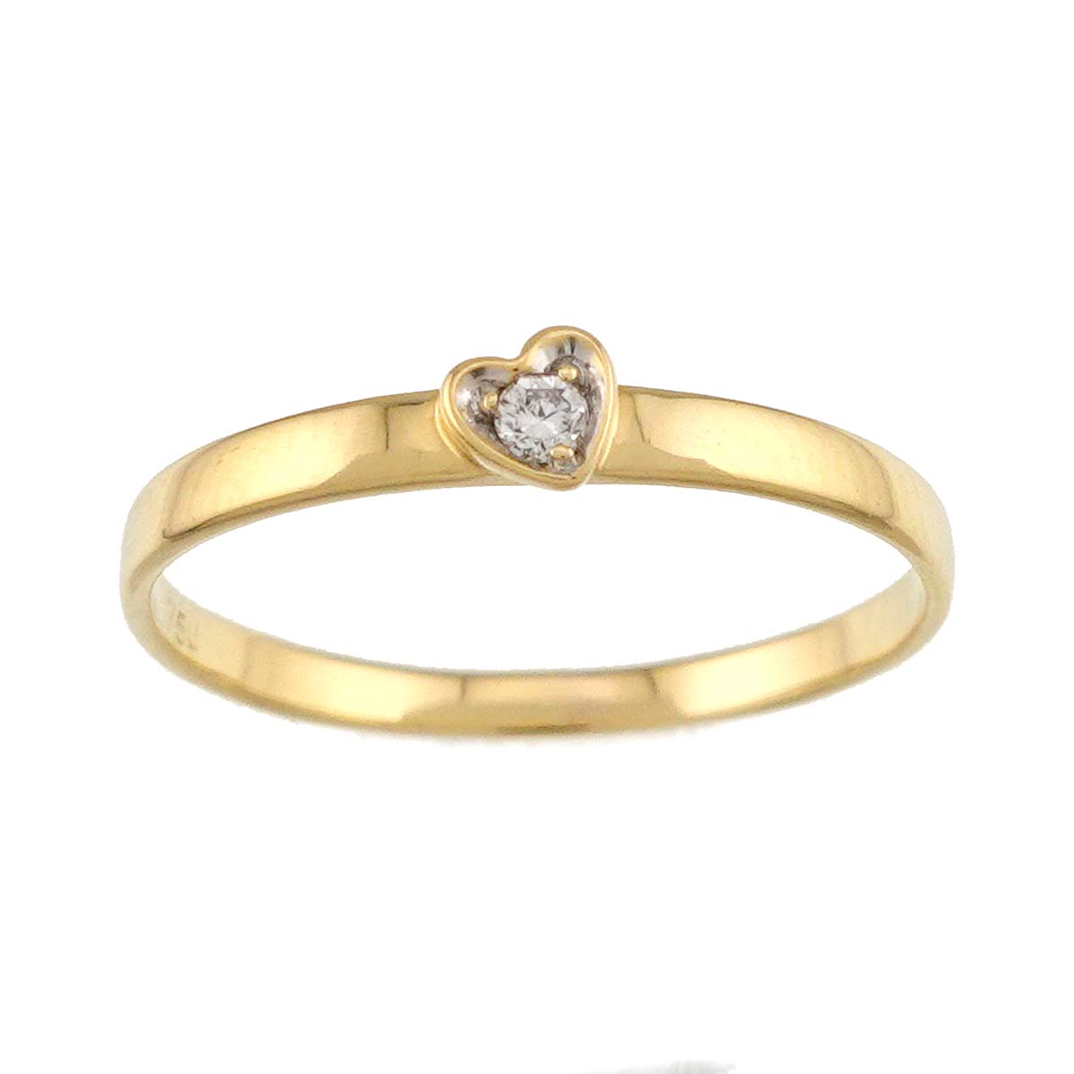 Diamond Heart Ring 18K YG 750 size5-5.25(US)