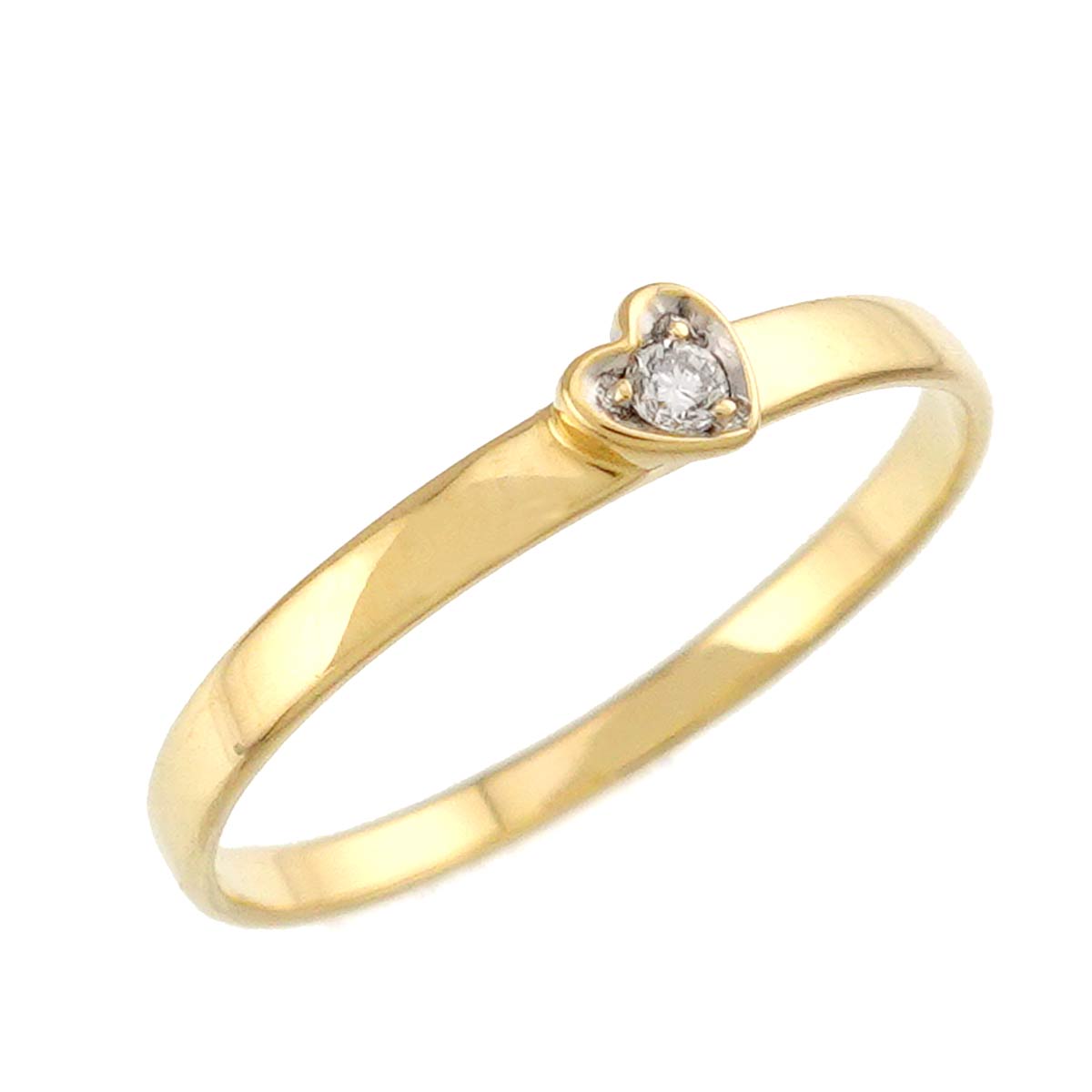 Diamond Heart Ring 18K YG 750 size5-5.25(US)
