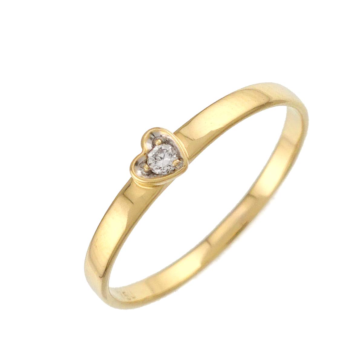 Diamond Heart Ring 18K YG 750 size5-5.25(US)