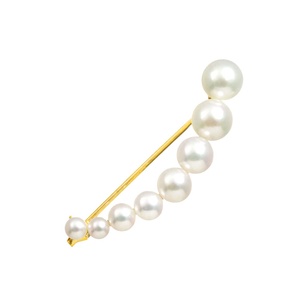 Akoya Pearl 6.0-3.3mm Brooch 18K YG 750