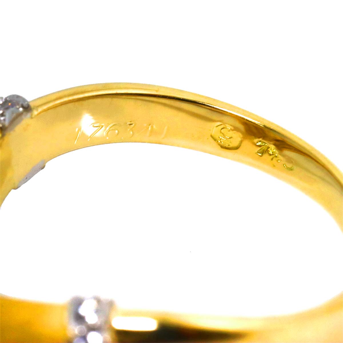 Diamond Ring 18K YG 750 Size5.5-5.75(US)