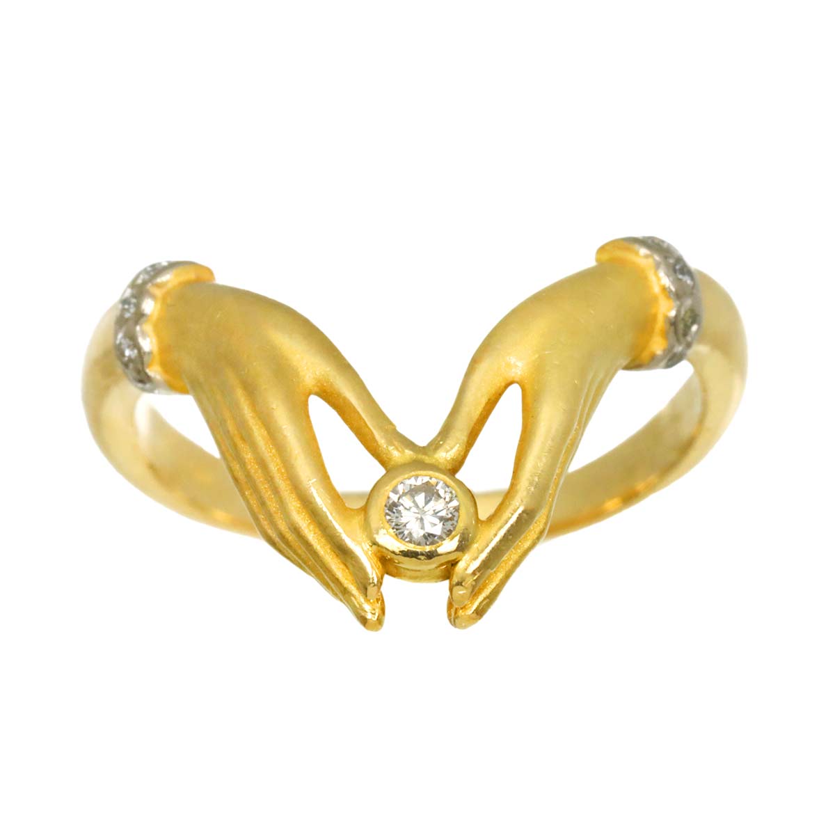 Diamond Ring 18K YG 750 Size6(US)