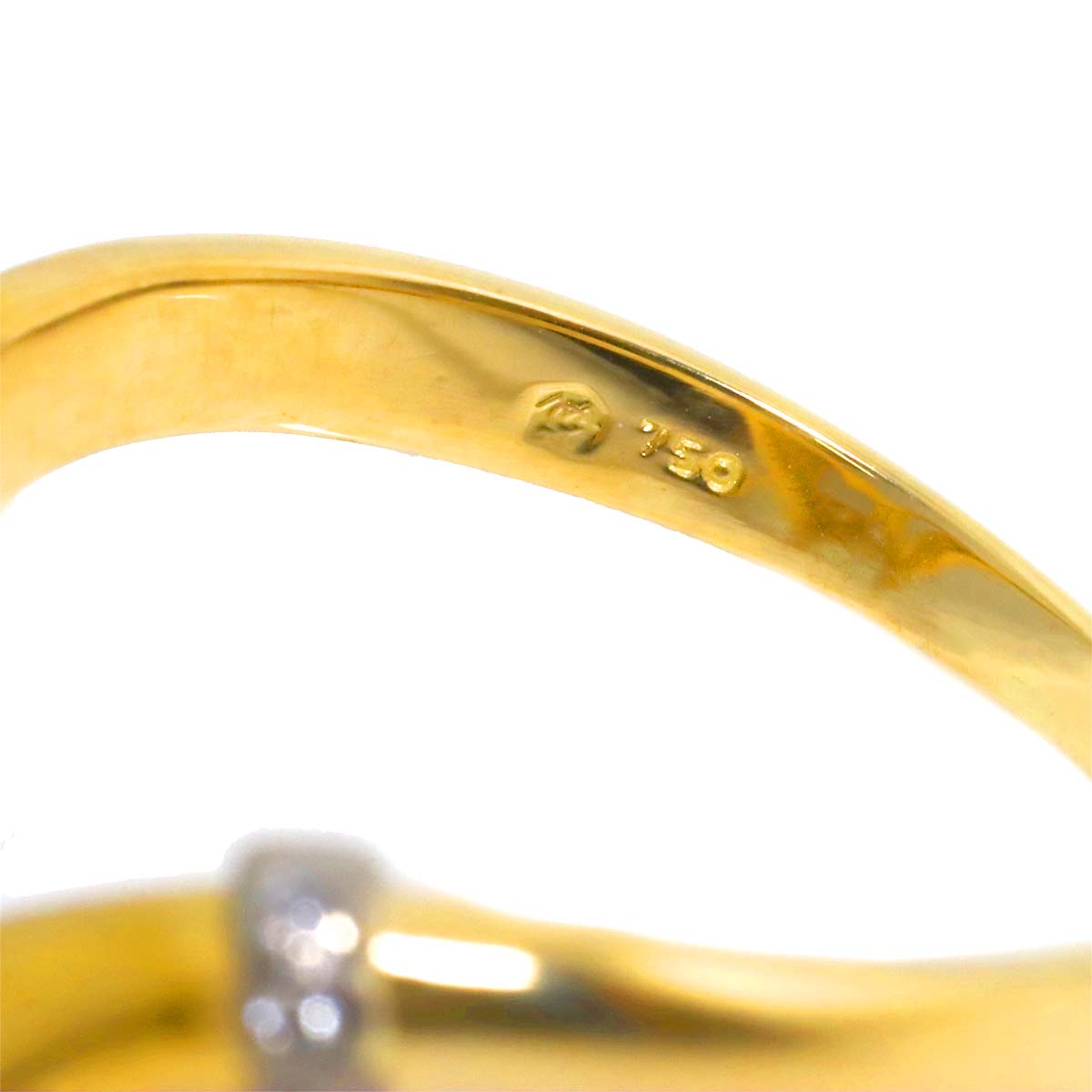 Diamond Ring 18K YG 750 Size6(US)