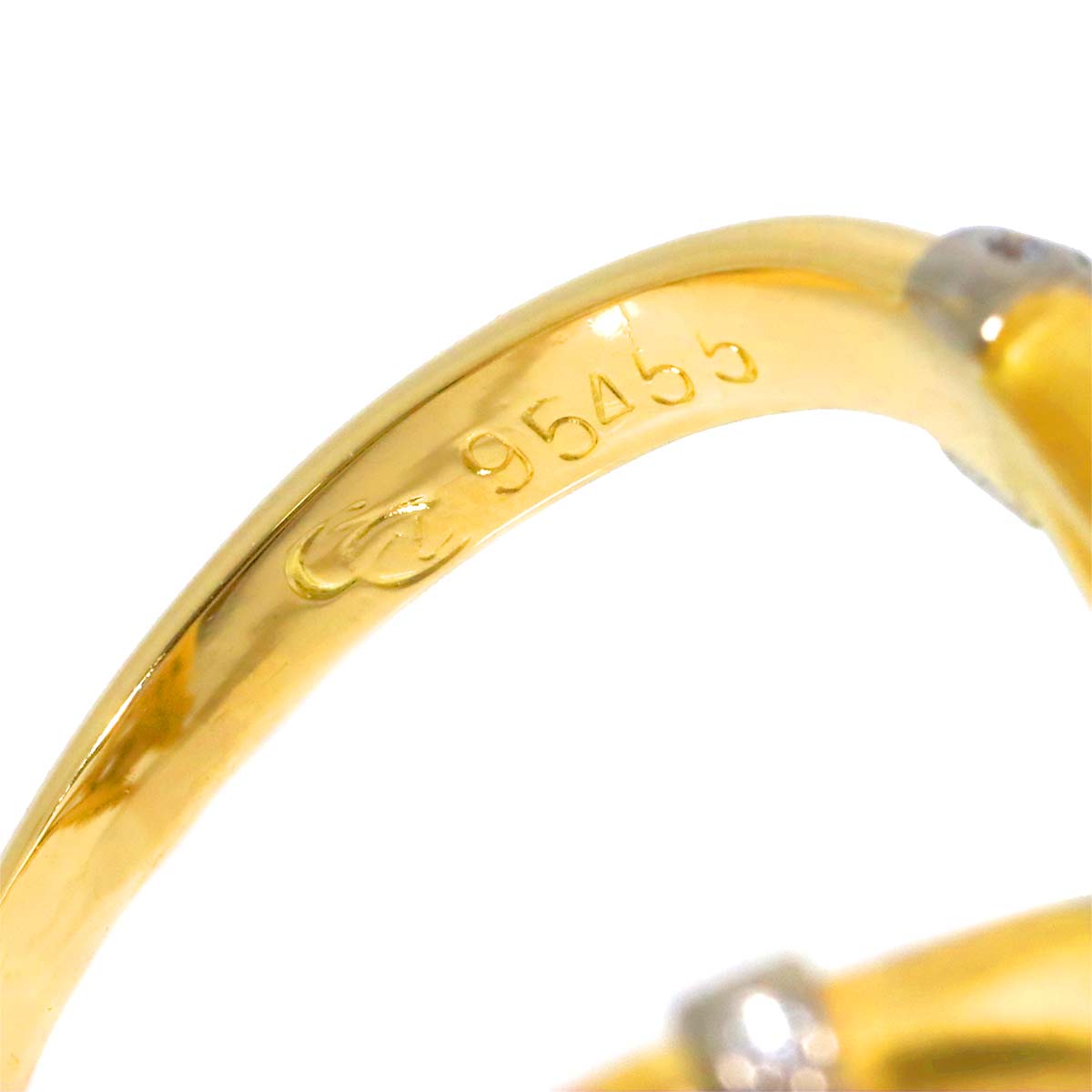 Diamond Ring 18K YG 750 Size6(US)