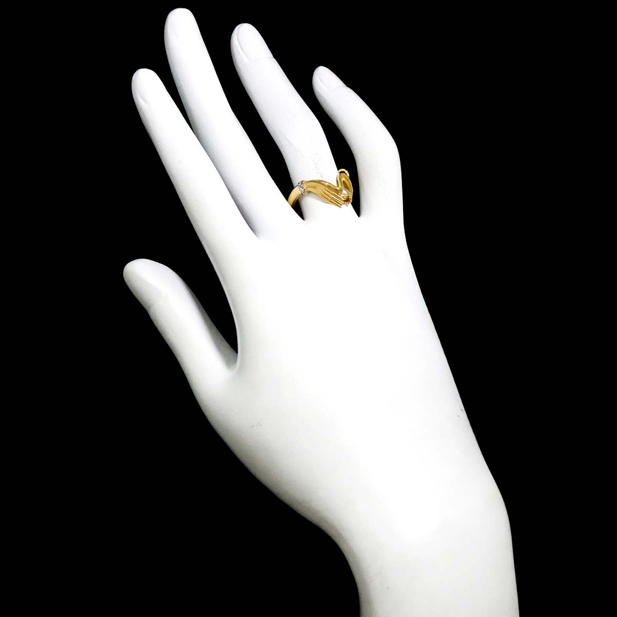 Diamond Ring 18K YG 750 Size6(US)