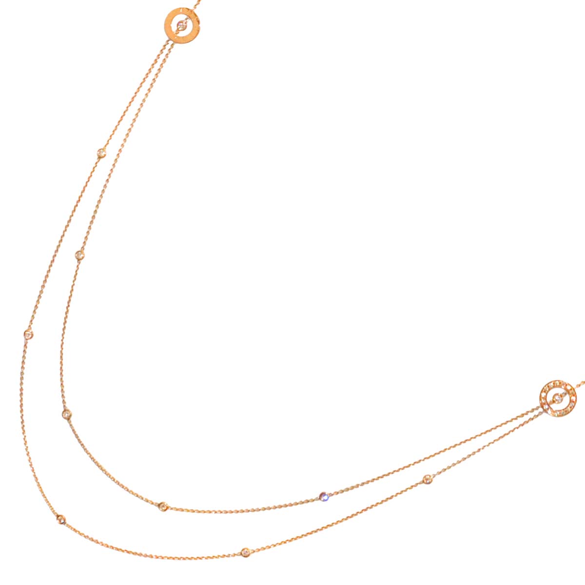Possession Diamond Long Necklace 18K Pink Gold 750