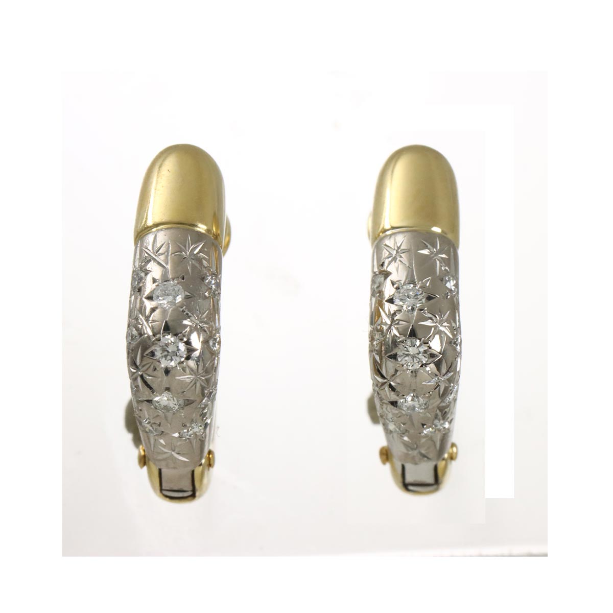 Diamond 0.11ct/0.11ct Earrings Clip on 18K WG YG 750