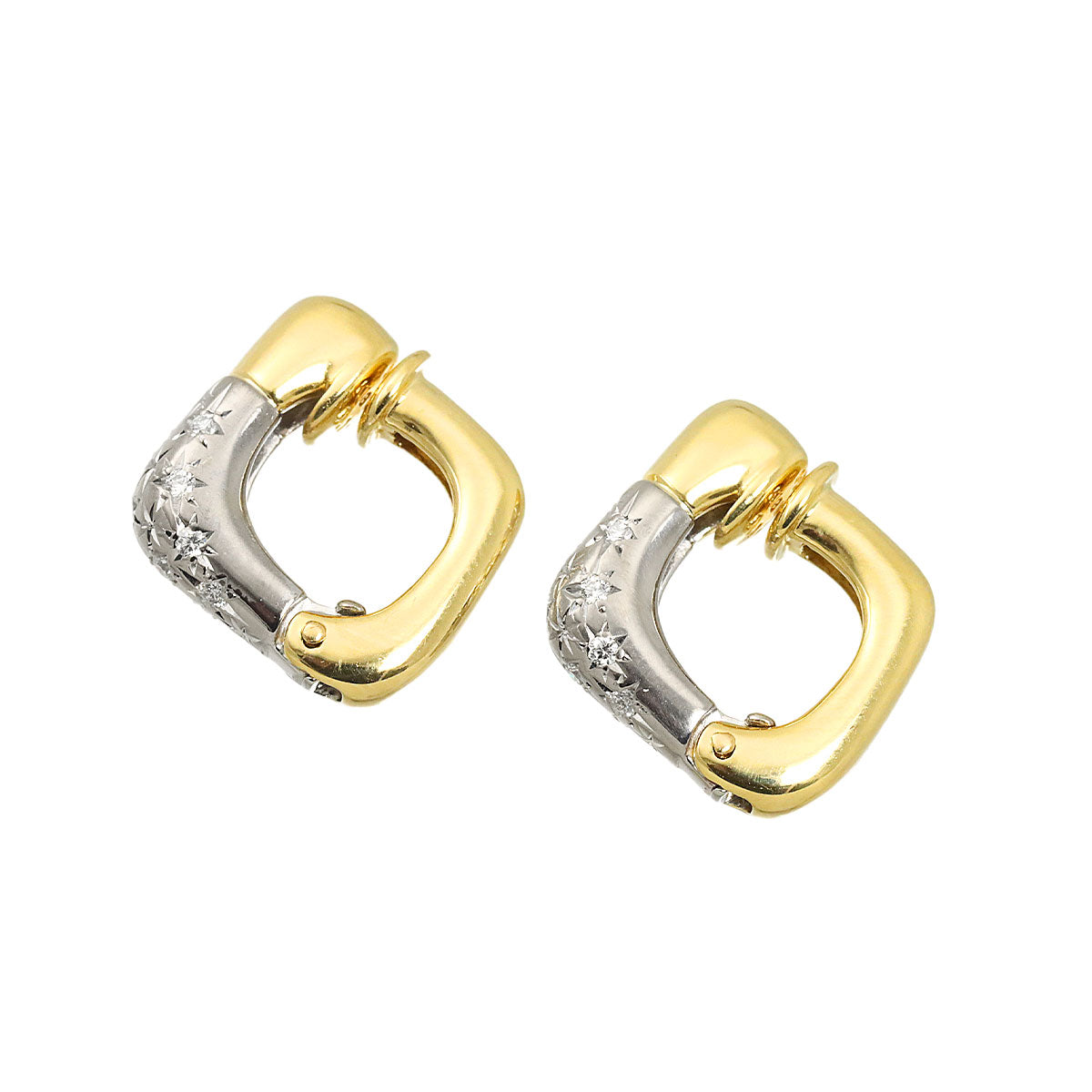 Diamond 0.11ct/0.11ct Earrings Clip on 18K WG YG 750