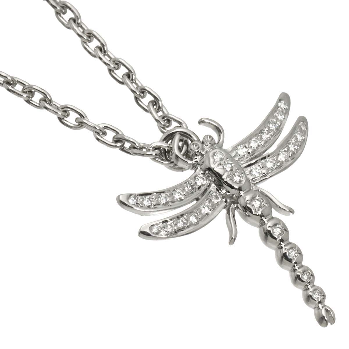 Dragonfly Diamond Necklace Platinum