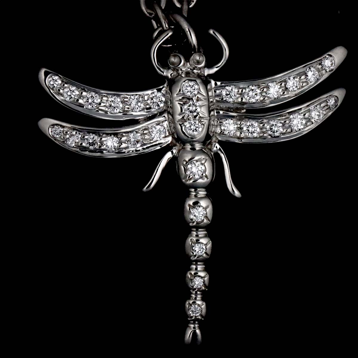 Dragonfly Diamond Necklace Platinum