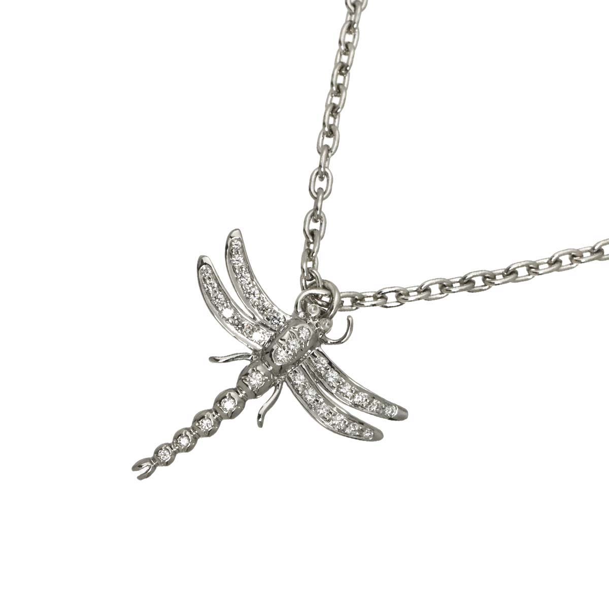 Dragonfly Diamond Necklace Platinum