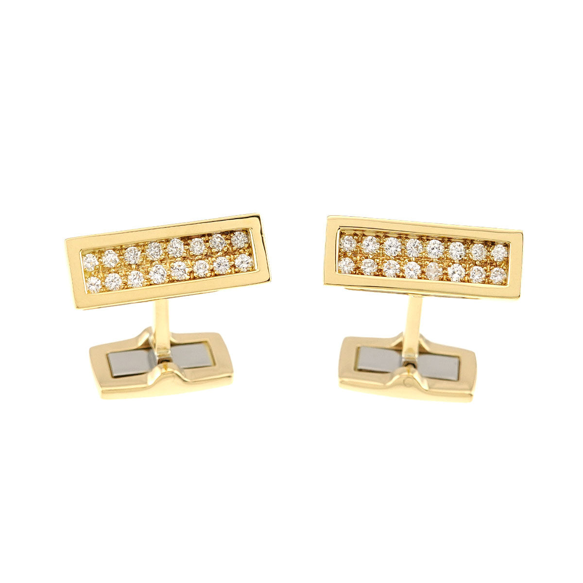 Diamond Cuff Links 18K Yellow Gold 750