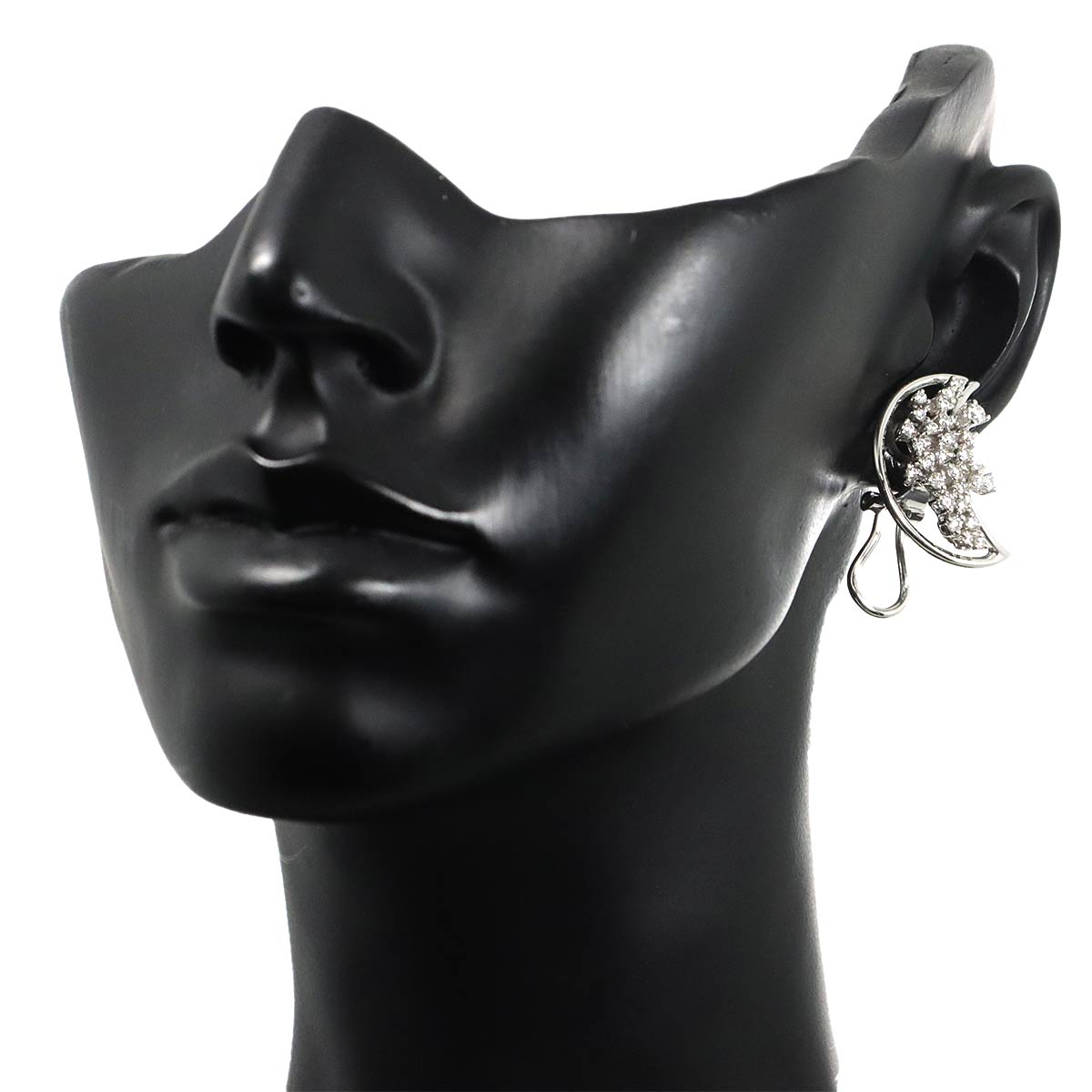 Diamond Earrings Pierced 18K K18 WG 750