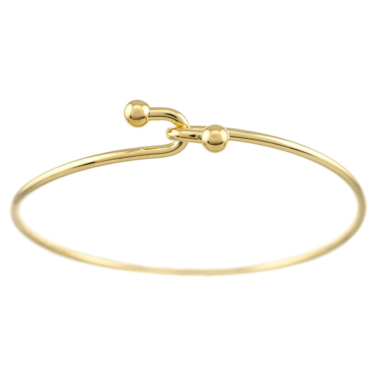Double Hook Bangle Bracelet 18K Yellow Gold 750