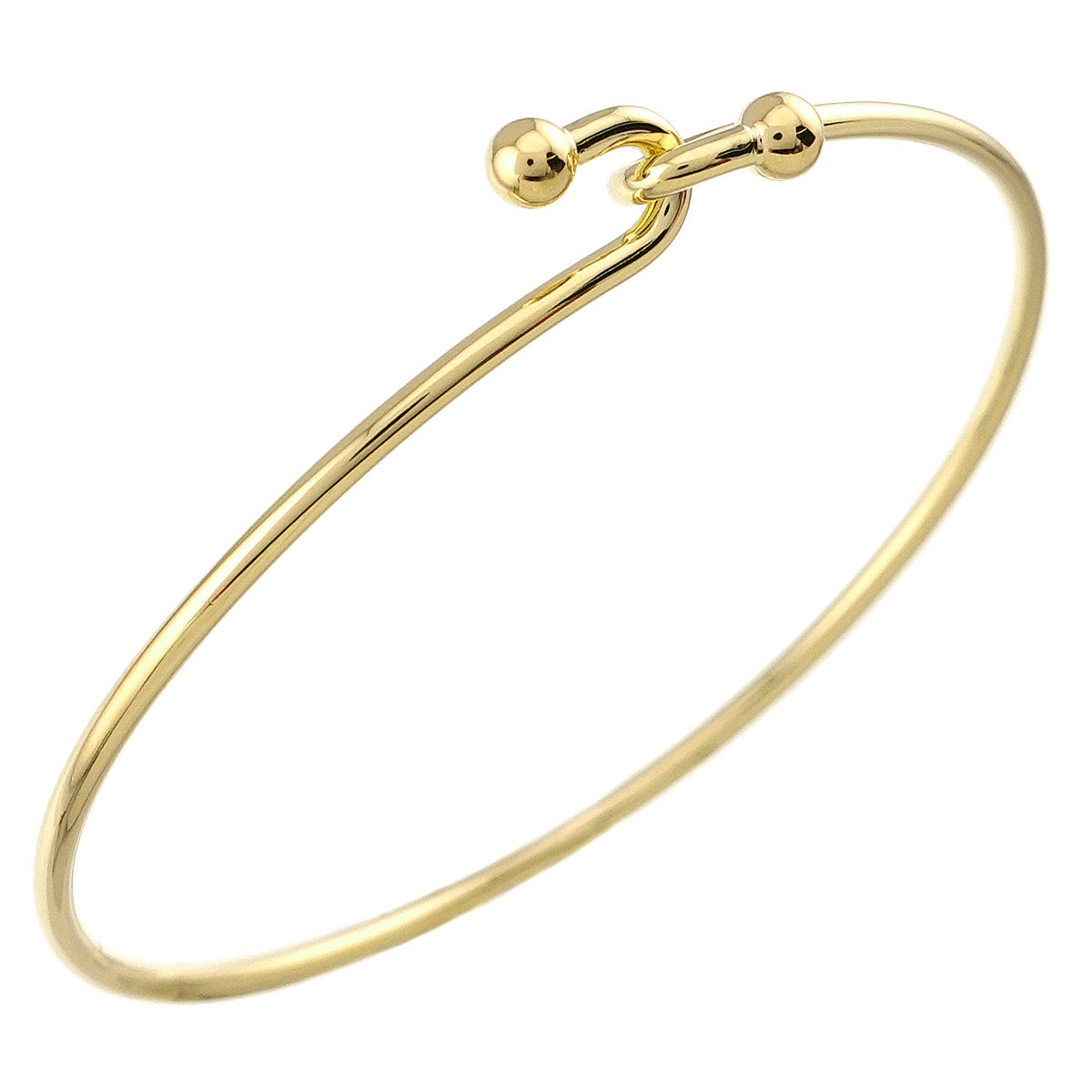 Double Hook Bangle Bracelet 18K Yellow Gold 750
