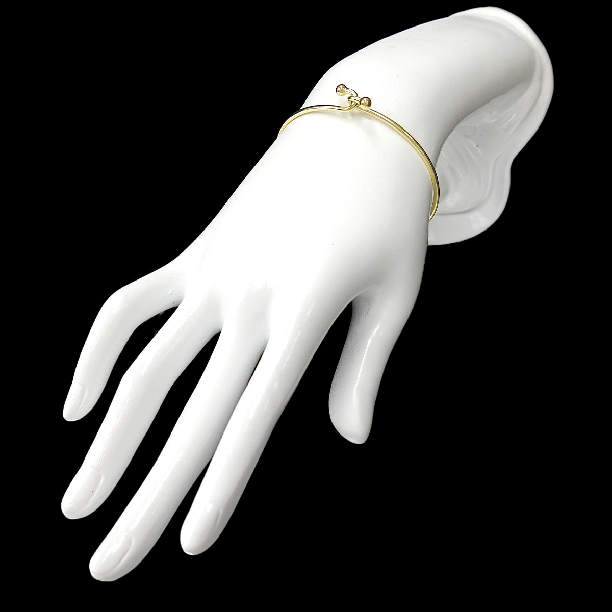 Double Hook Bangle Bracelet 18K Yellow Gold 750