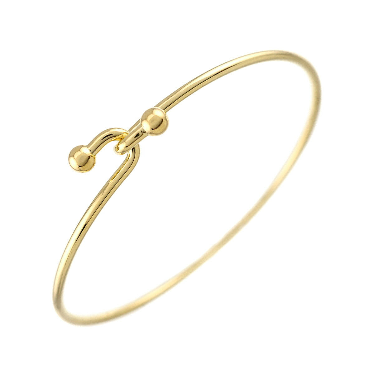 Double Hook Bangle Bracelet 18K Yellow Gold 750