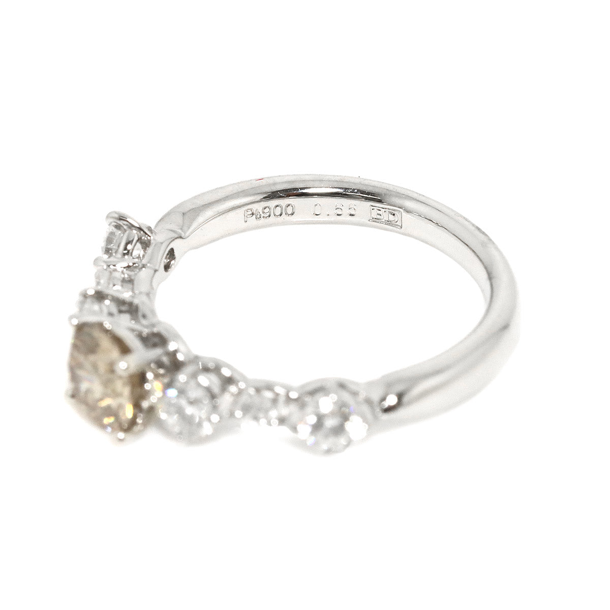 Brown Diamond 0.586ct Diamond 0.55ct Ring Pt Size5.25-5.5(US)