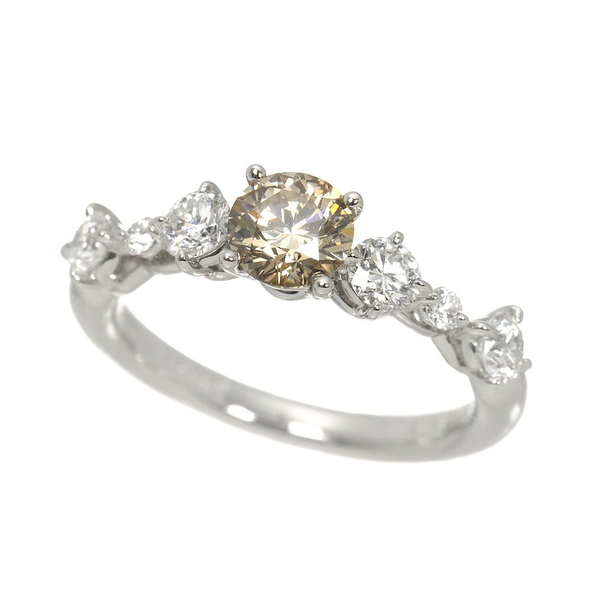 Brown Diamond 0.586ct Diamond 0.55ct Ring Pt Size5.25-5.5(US)