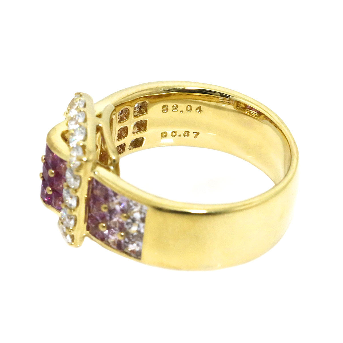 Sapphire 2.04ct Diamond 0.67ct Ring 18K YG 750 Size6.75(US)