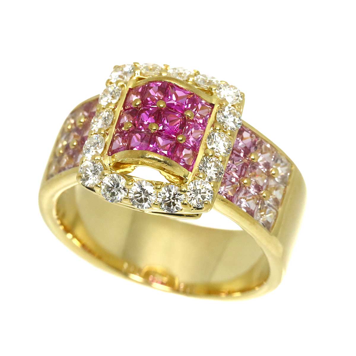 Sapphire 2.04ct Diamond 0.67ct Ring 18K YG 750 Size6.75(US)