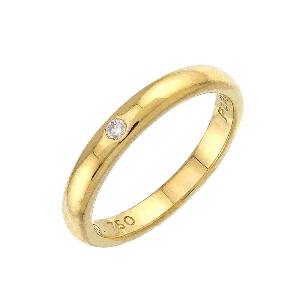 Stacking Diamond 1P Ring 18K Yellow Gold 750 Size4.5(US)