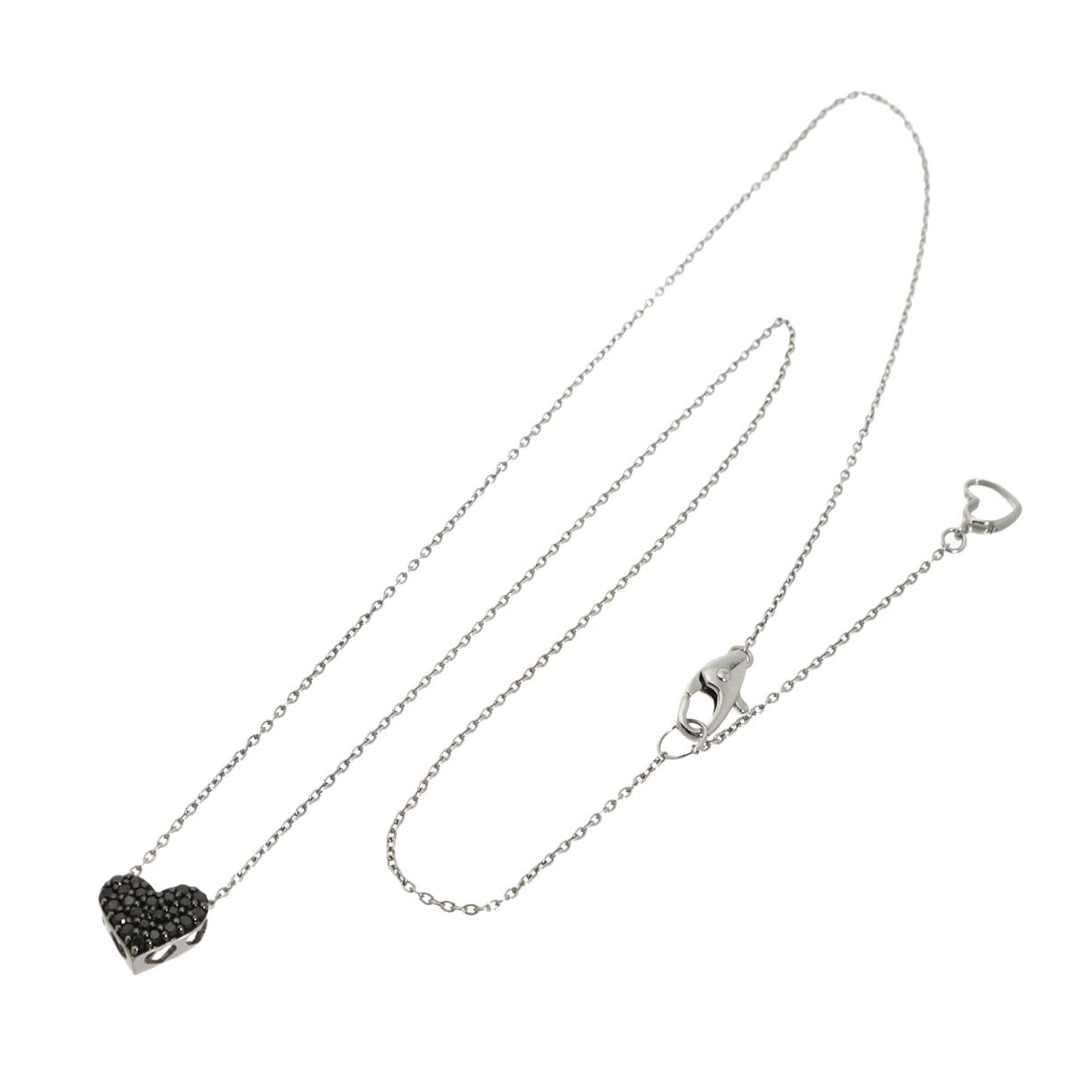 Diamond 0.14ct Heart Necklace 18K White Gold 750