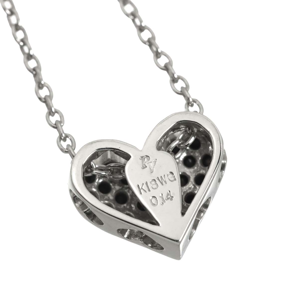Diamond 0.14ct Heart Necklace 18K White Gold 750