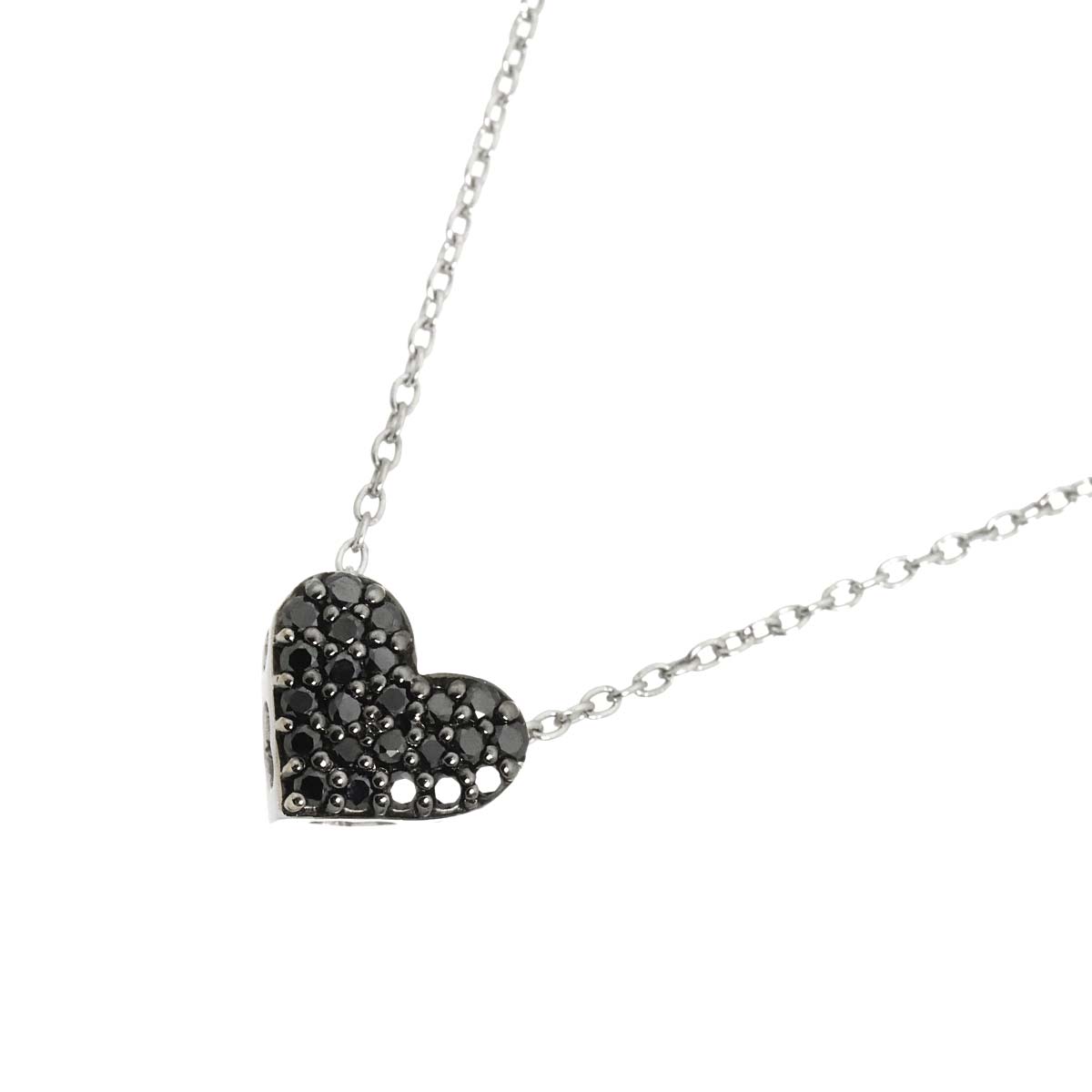Diamond 0.14ct Heart Necklace 18K White Gold 750