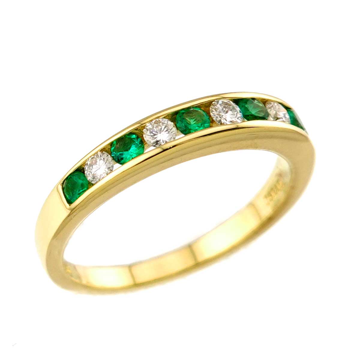 Half Emerald Ring 18K YG 750 size4.75-5(US)