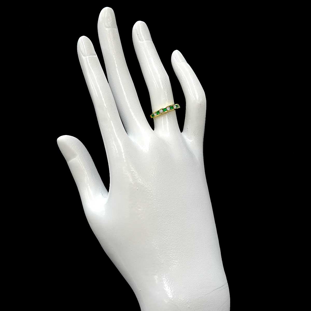 Half Emerald Ring 18K YG 750 size4.75-5(US)