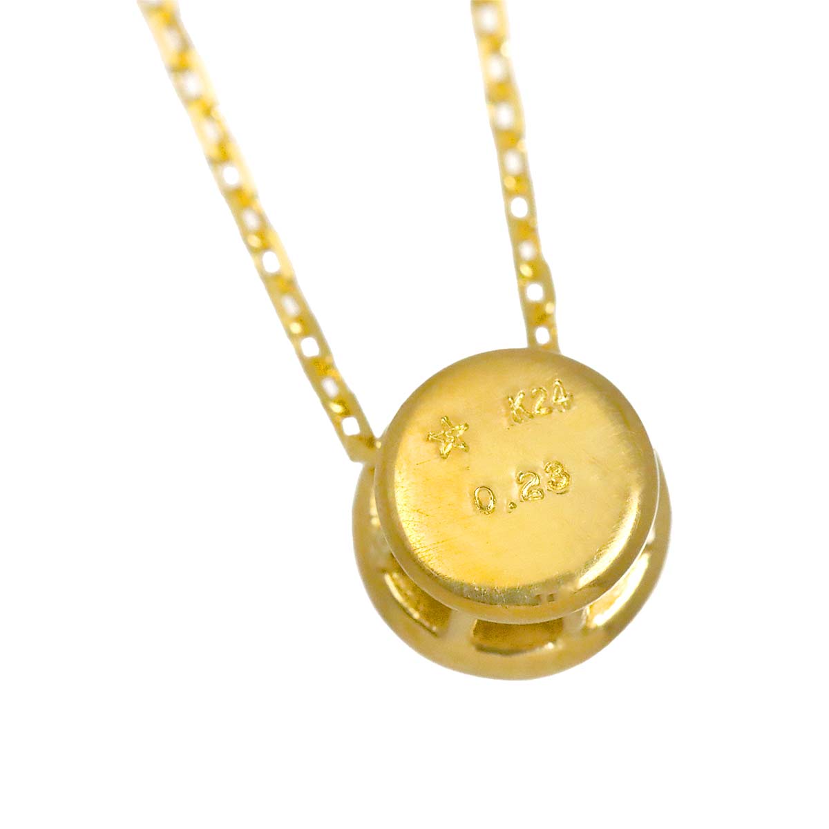 Diamond 0.23ct Necklace 24K YG 999